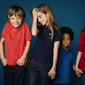 Детское поло Lacoste из хлопка Pique, синий, арт. PJ2909