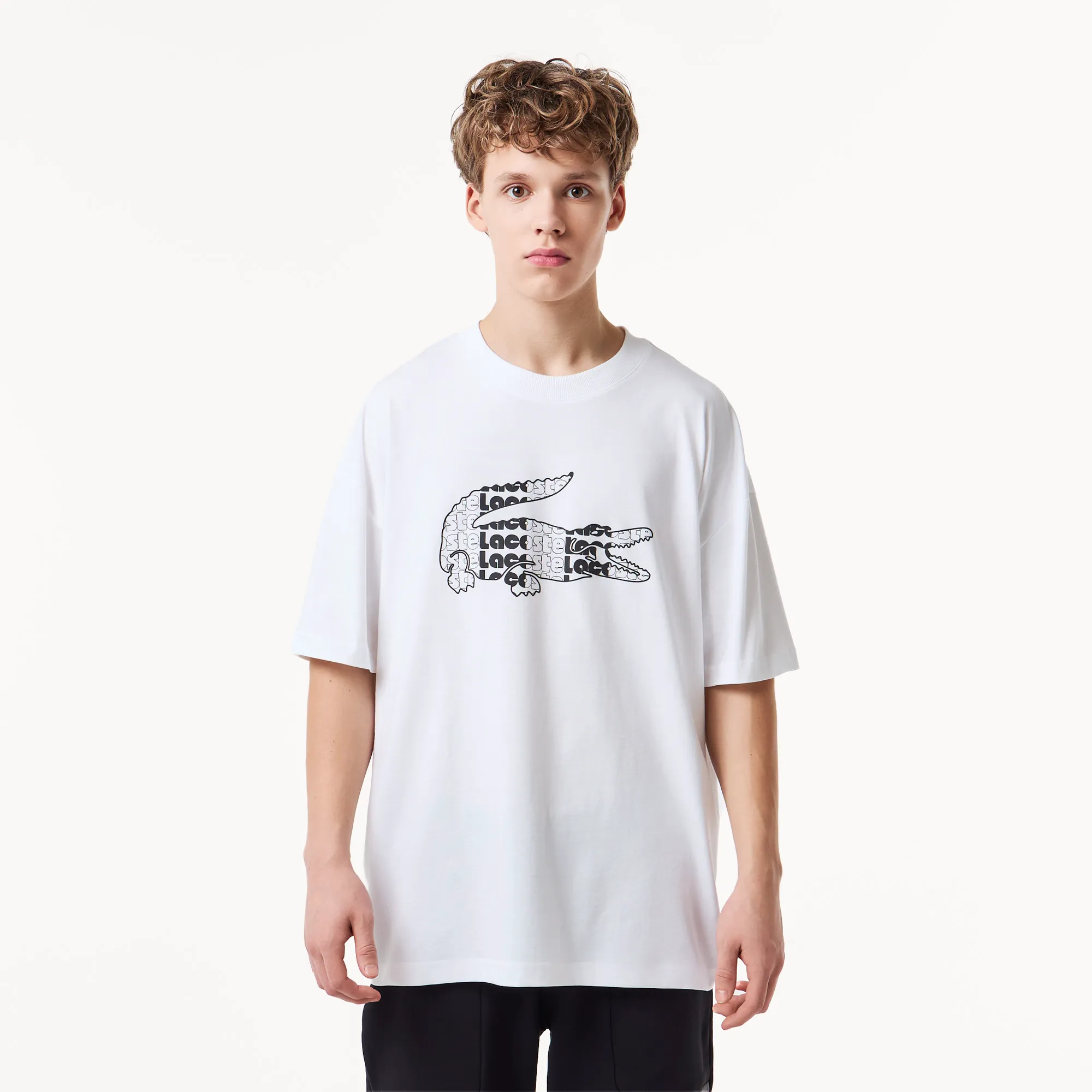 Мужская хлопковая футболка Lacoste, белый, арт. TH0415