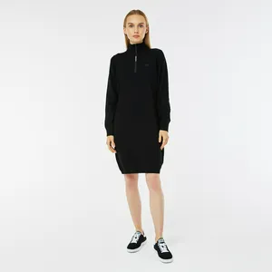Женское платье Lacoste с длинным рукавом на молнии, черный, арт. EF2312