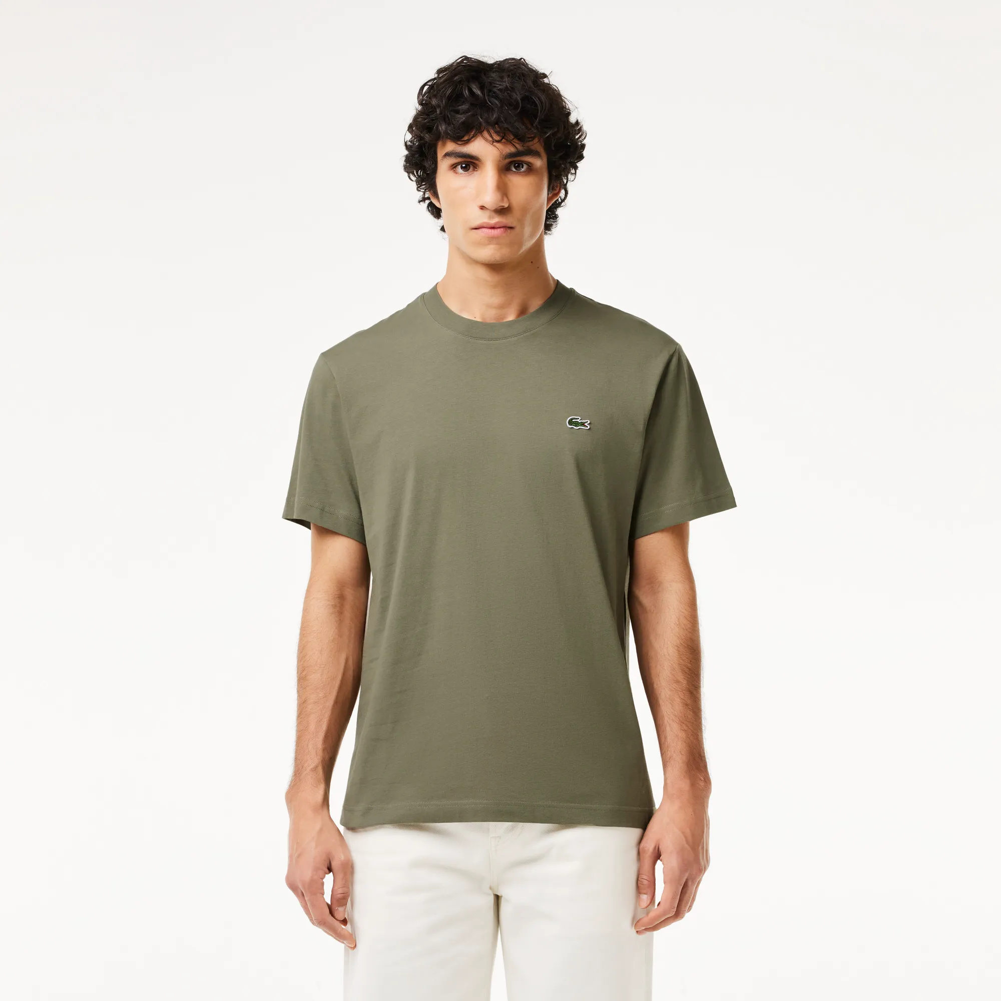 Мужская хлопковая футболка Lacoste с коротким рукавом, зеленый, арт. TH7318