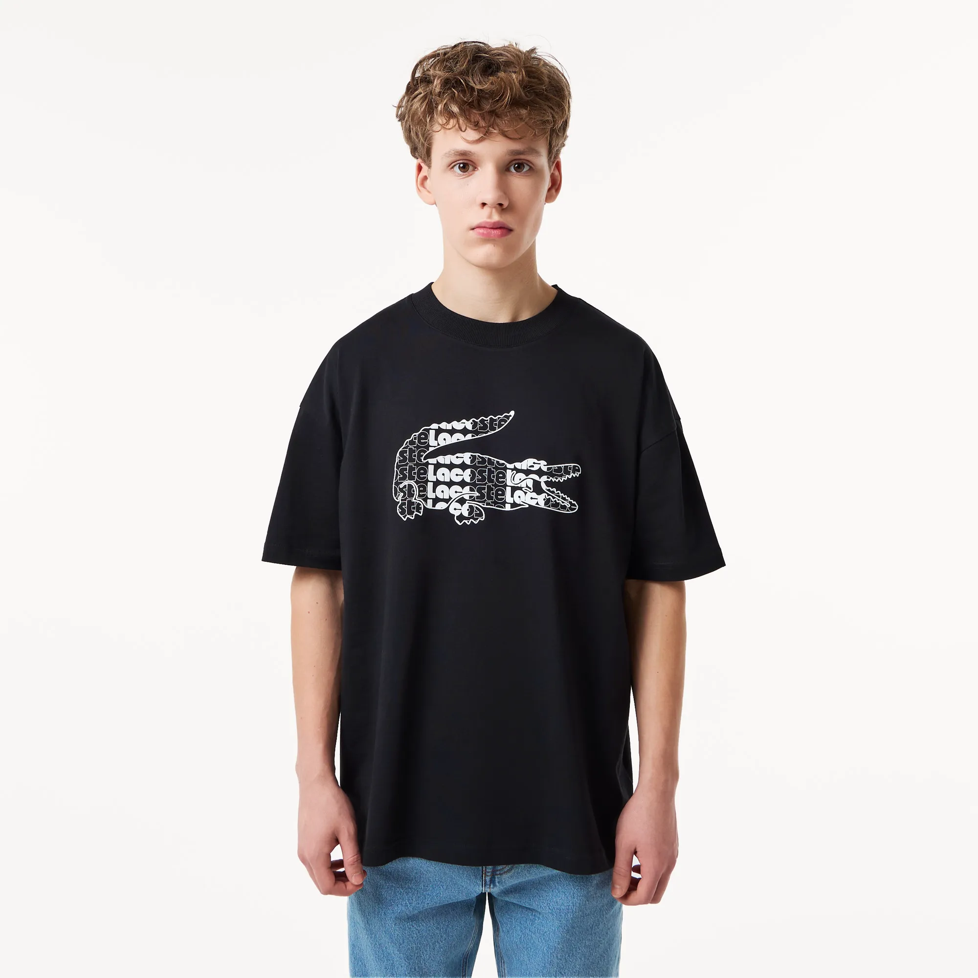 Мужская хлопковая футболка Lacoste, черный, арт. TH0415