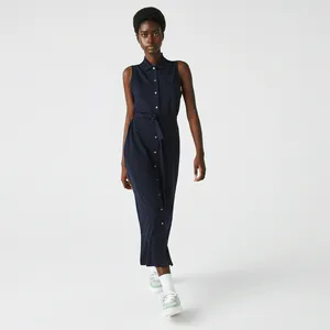 Женское платье-поло Lacoste с поясом, синий, арт. EF1107