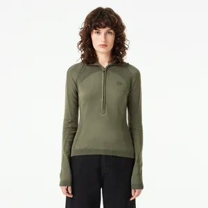 Женский свитер Lacoste на молнии, хаки, арт. AF2507