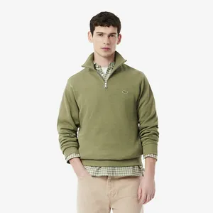 Мужская толстовка Lacoste на молнии с высоким воротом, хаки, арт. SH1927