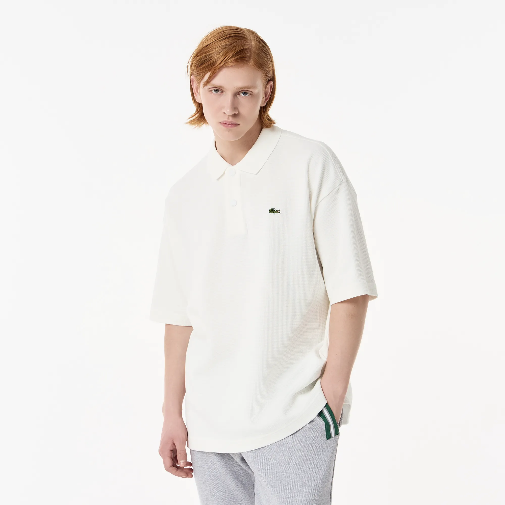 Мужское поло Lacoste из хлопка, белый, арт. PH0530