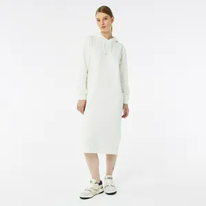 Женское длинное платье Lacoste с капюшоном, белый, арт. EF2319R