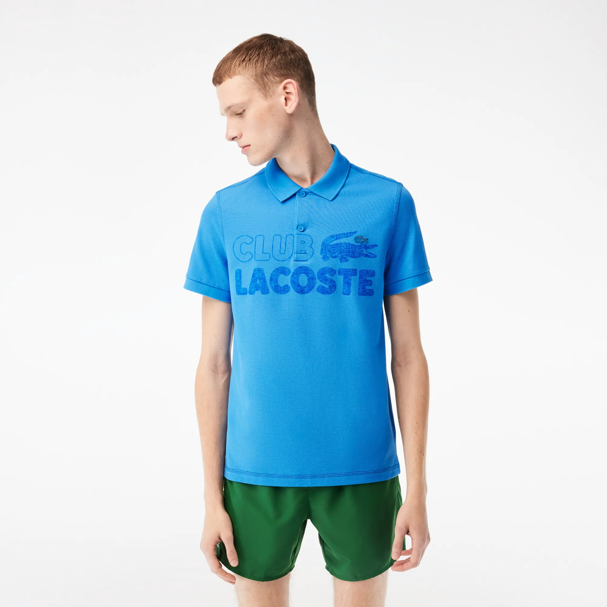 Мужское поло Lacoste из органического хлопка, голубой, арт. PH5452