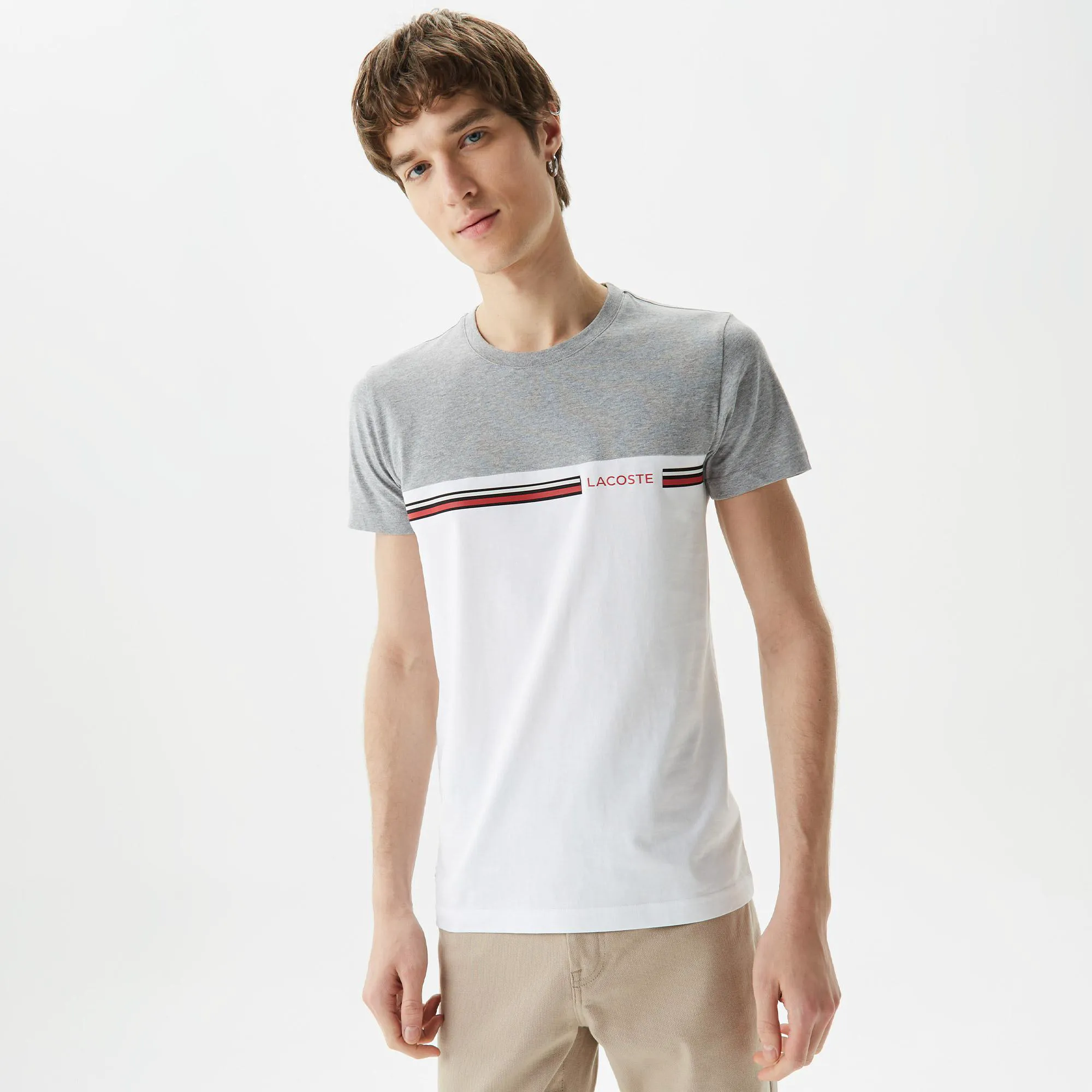 Мужская футболка Lacoste Slim Fit, белый, арт. TH0302