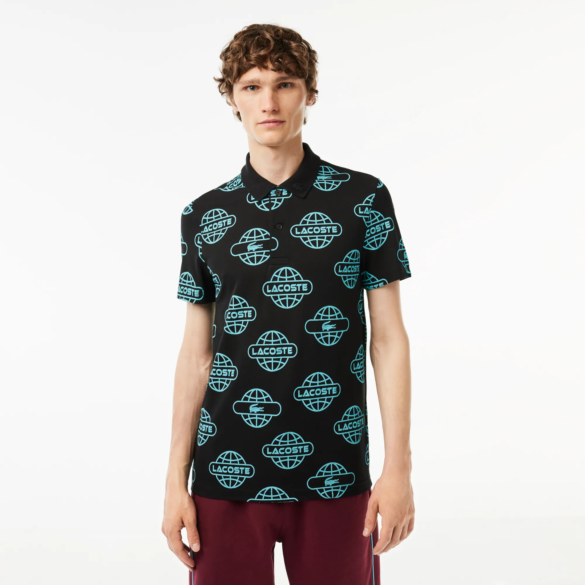 Мужское сверхлегкое поло Lacoste из хлопка Пике, черный, арт. PH1175