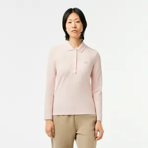Женское поло Lacoste Slim Fit из эластичного хлопка, розовый, арт. PF5464