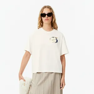 Женская хлопковая футболка Lacoste OVERSIZED, белый, арт. TF2667