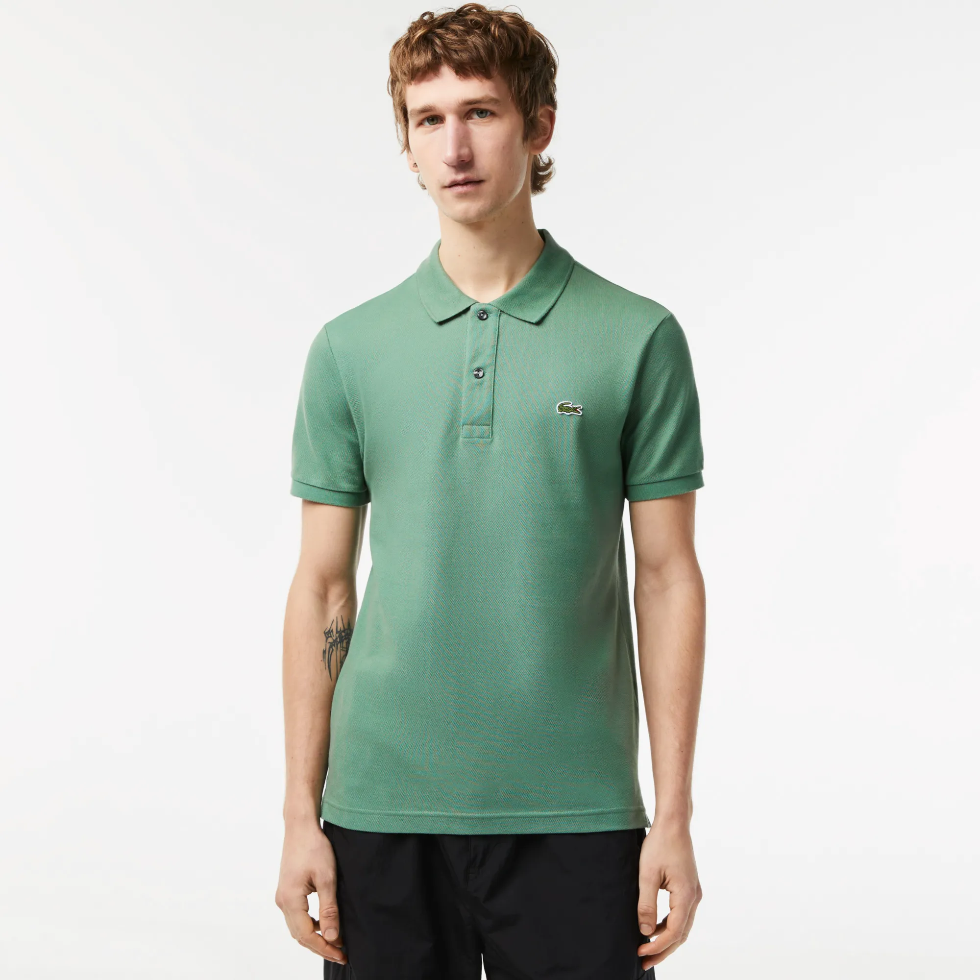 Мужское поло Lacoste L.12.12 Slim Fit, зеленый, арт. PH4012