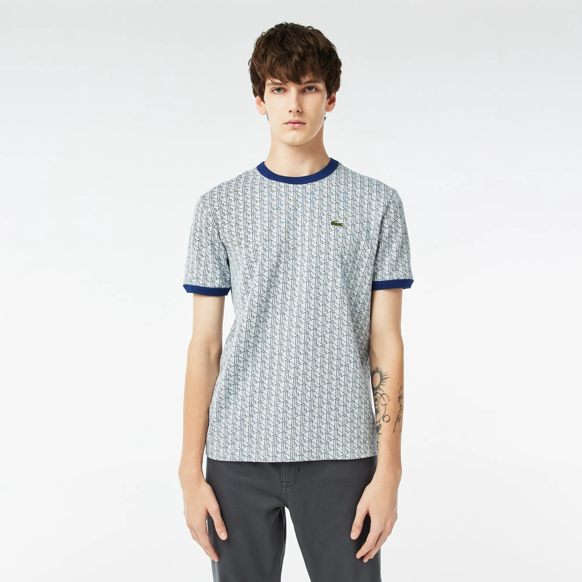 Мужская футболка Lacoste Regular Fit с монограммой, синий, арт. TH1437