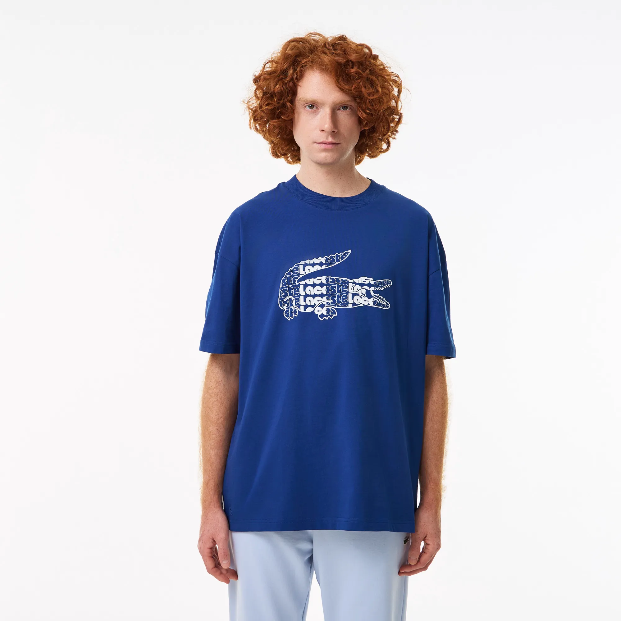Мужская хлопковая футболка Lacoste, синий, арт. TH0415