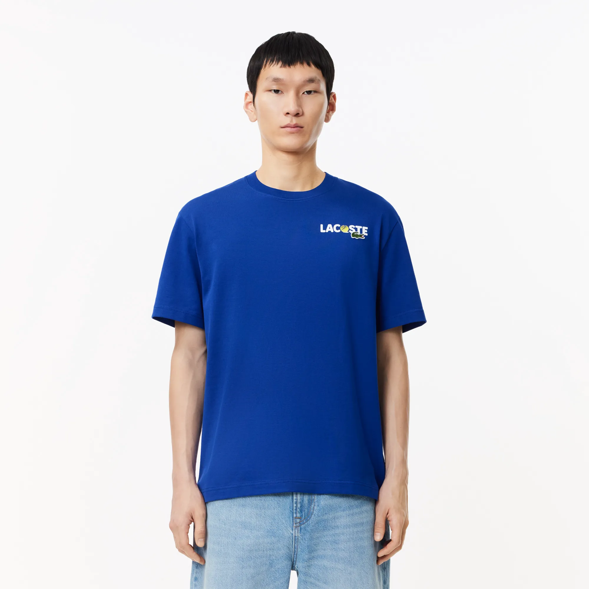 Мужская футболка Lacoste из плотного хлопка, синий, арт. TH7363