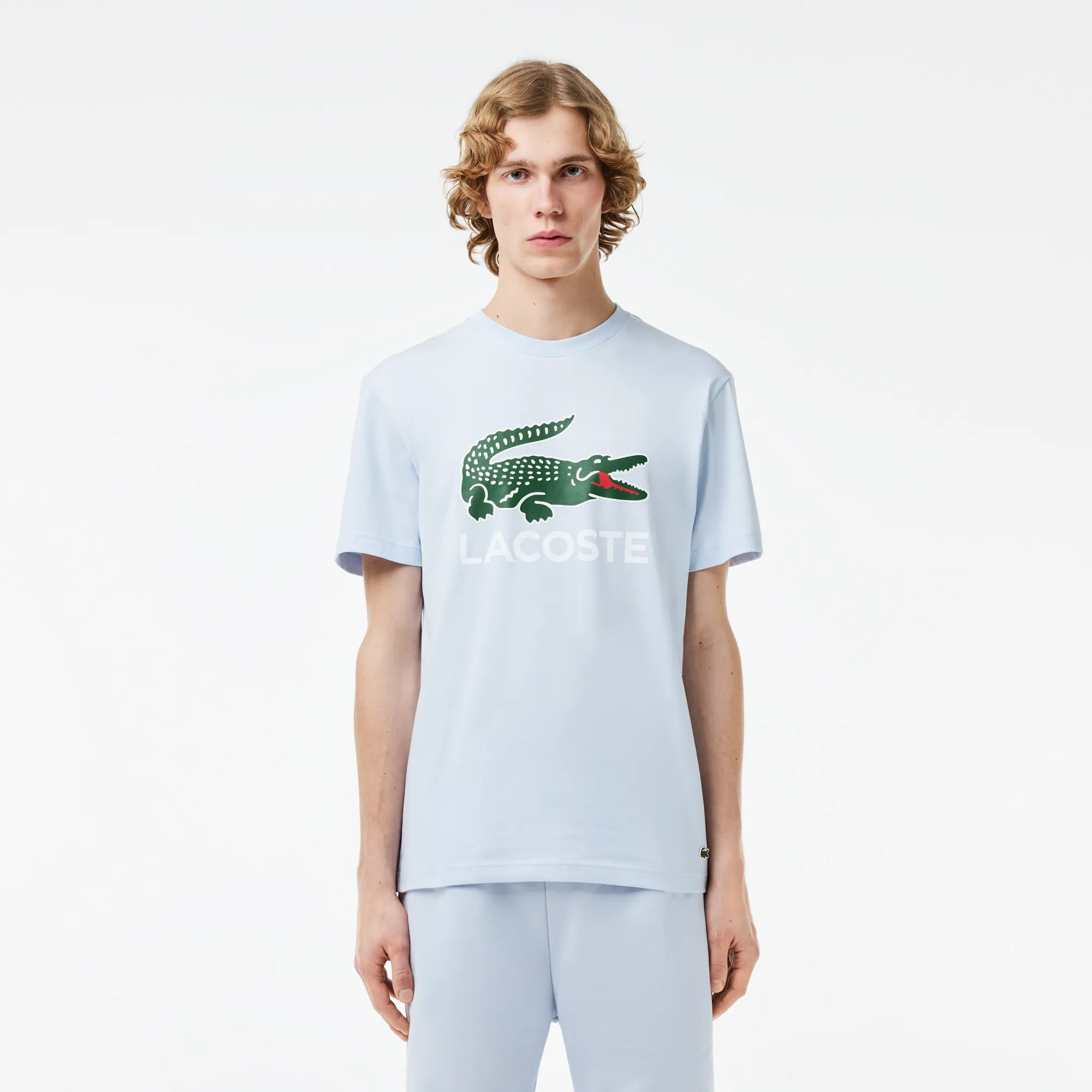 Мужская хлопковая футболка Lacoste, голубой, арт. TH1285