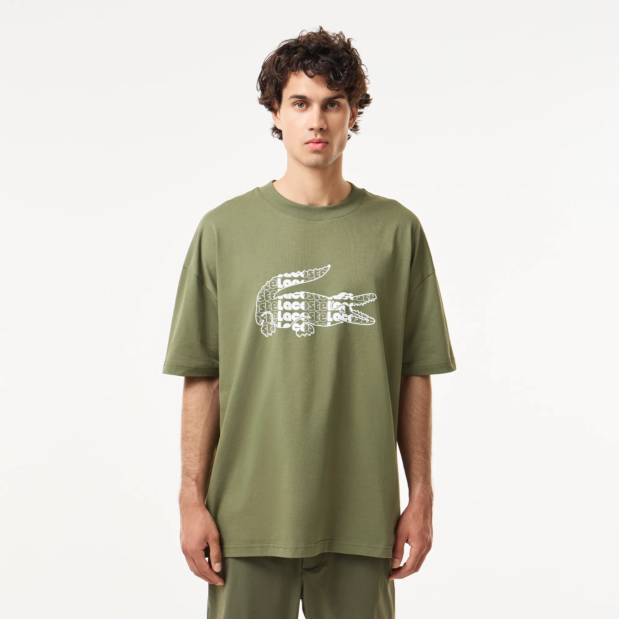 Мужская хлопковая футболка Lacoste, зеленый, арт. TH0415