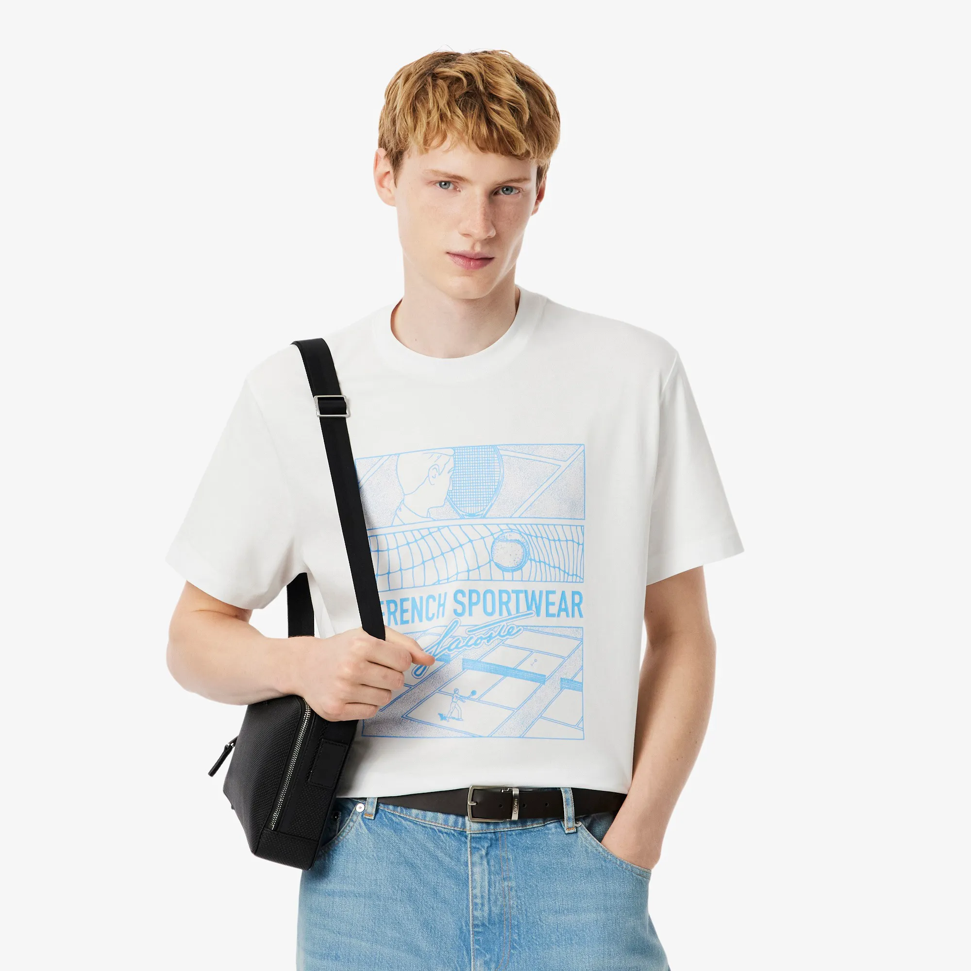 Мужская хлопковая футболка Lacoste, белый, арт. TH7944