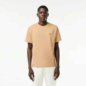 Мужская хлопковая футболка Lacoste с коротким рукавом, бежевый, арт. TH7318