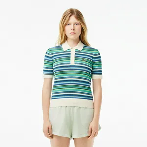 Женское вязаное поло Lacoste в полоску, разноцветный, арт. AF7027
