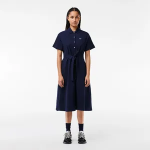 Женское платье Lacoste с поясом, синий, арт. EF7923