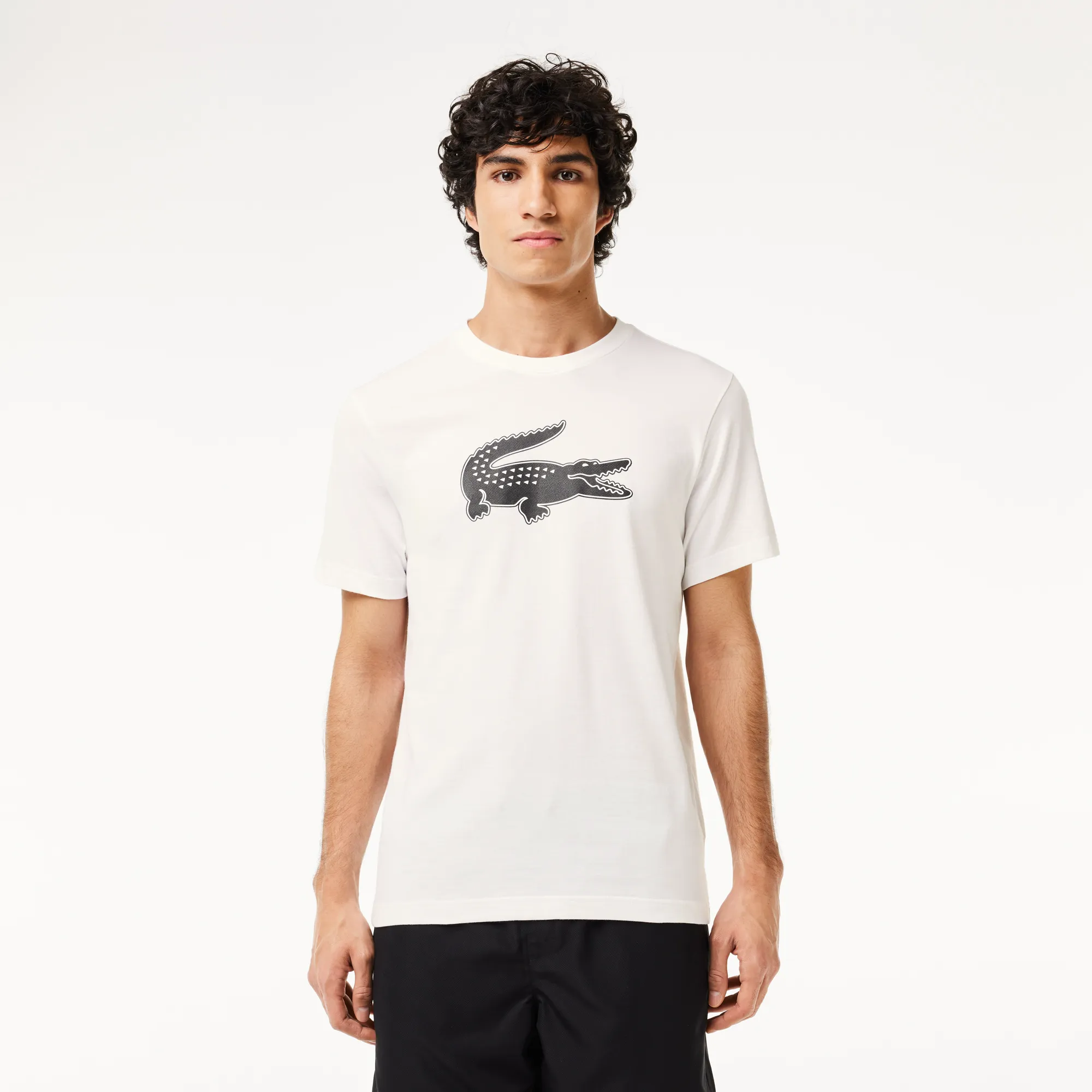 Мужская футболка Lacoste с принтом, белый, арт. TH2042