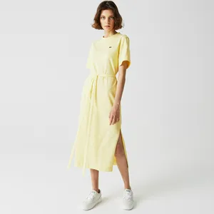 Женское платье Lacoste с поясом, желтый, арт. EF1192