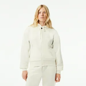 Женская толстовка Lacoste из смеси органического хлопка с флисом, белый, арт. SF1877