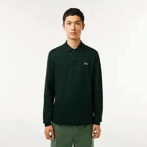 Мужское поло Lacoste Classic Fit с длинным рукавом, черный, арт. L1312