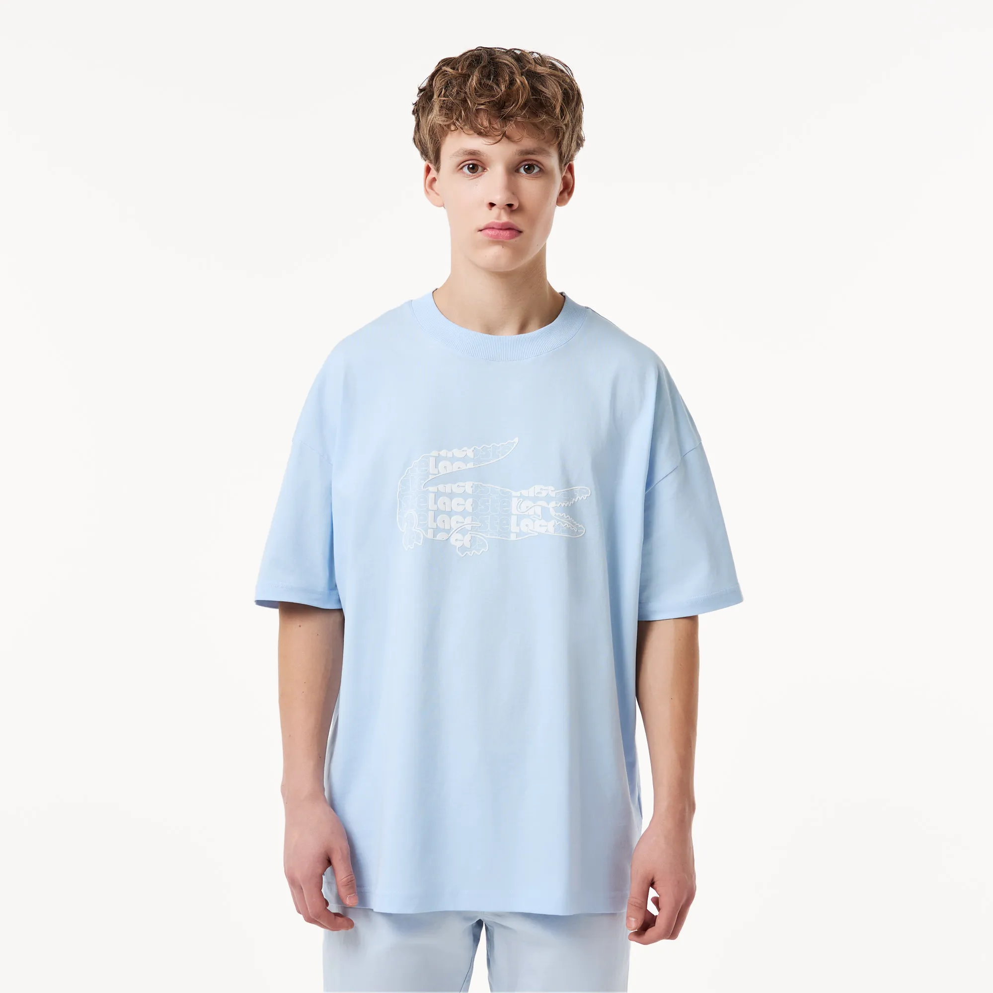 Мужская хлопковая футболка Lacoste, голубой, арт. TH0415