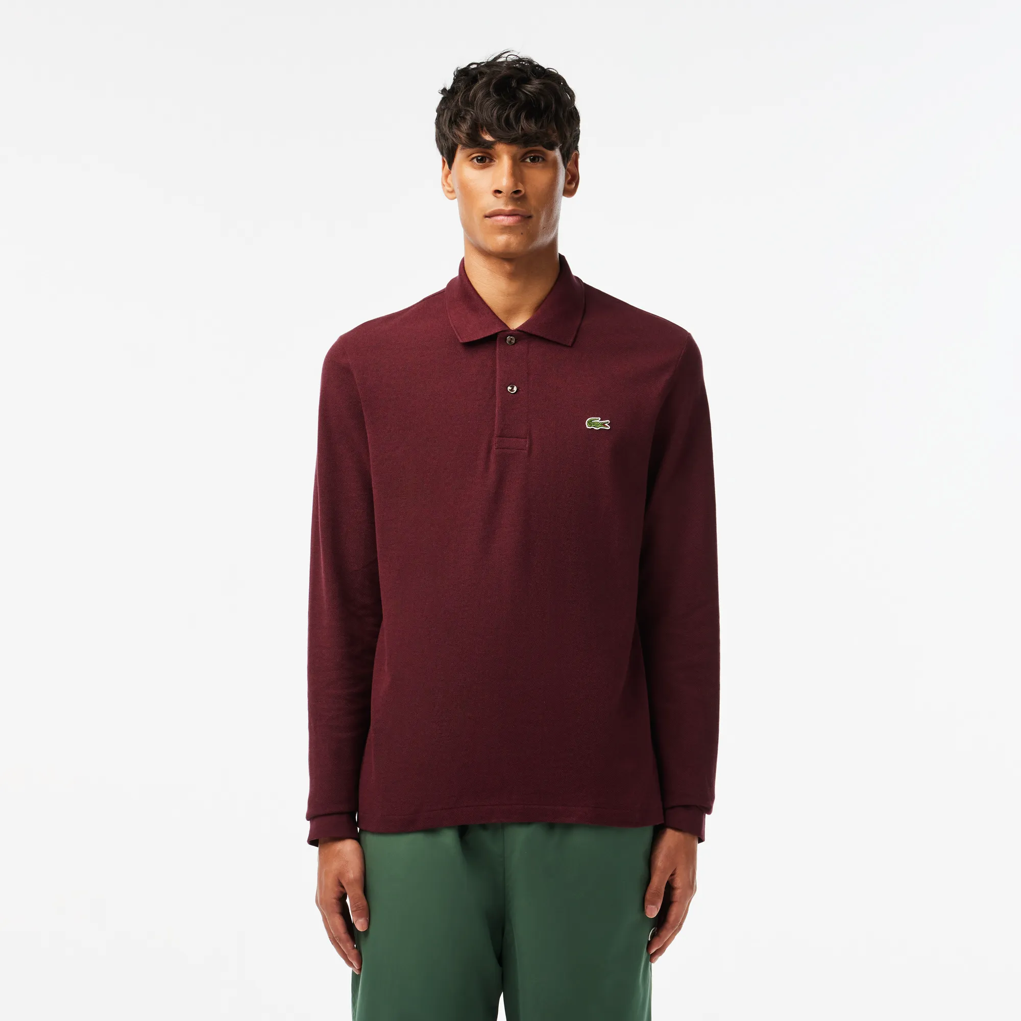 Мужское поло Lacoste Classic Fit с длинным рукавом, красный, арт. L1313