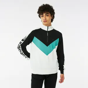 Ретро свитер Lacoste Regular Fit на молнии, белый, арт. AH2409