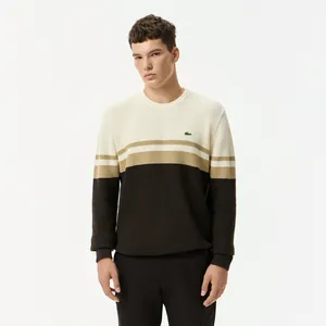 Мужской свитер Lacoste в полоску Classic Fit, коричневый, арт. AH2614