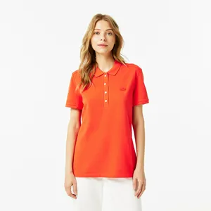 Женское поло Lacoste Slim Fit из эластичного хлопка, красный, арт. PF5462