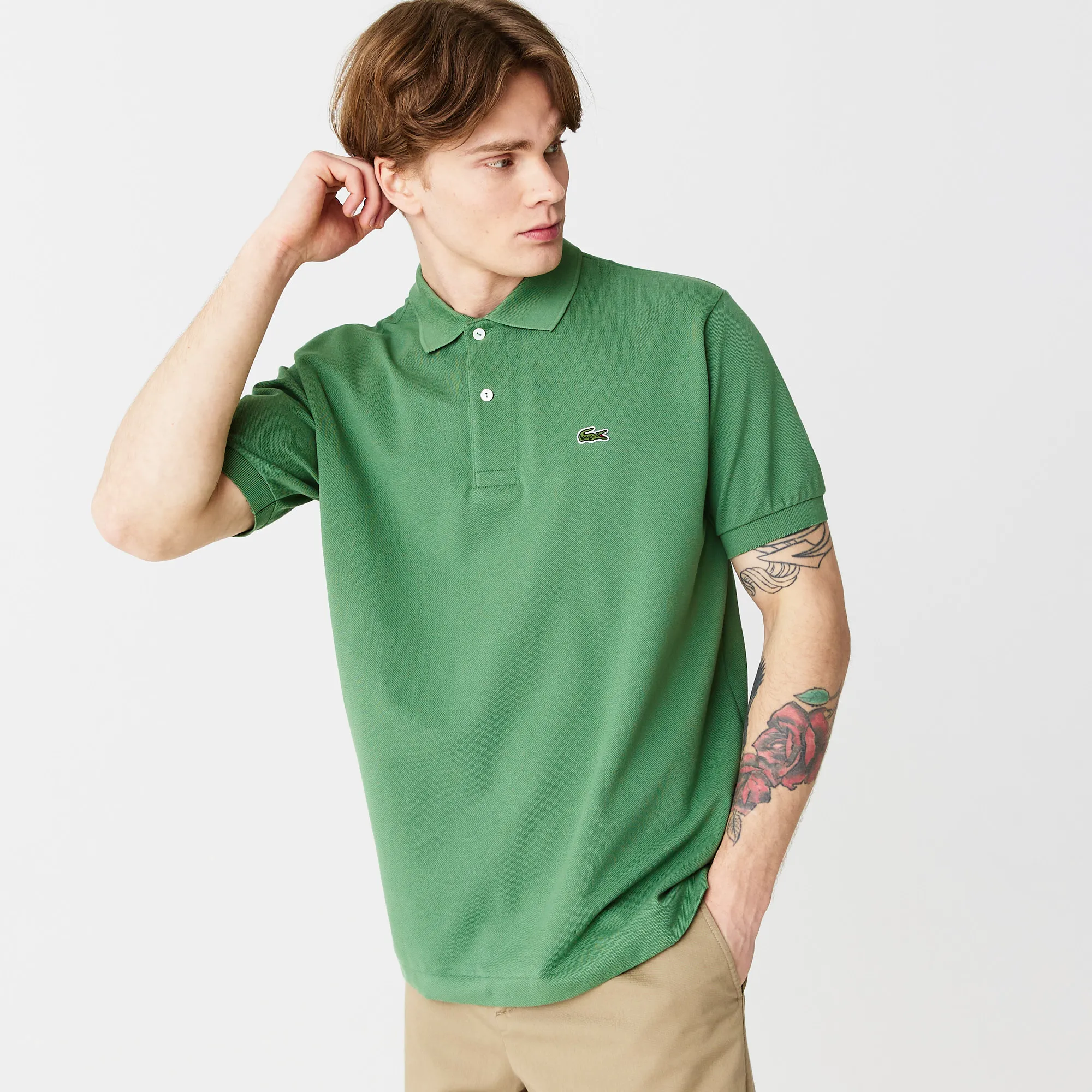 Мужское поло Lacoste Classic Fit, зеленый, арт. L1212