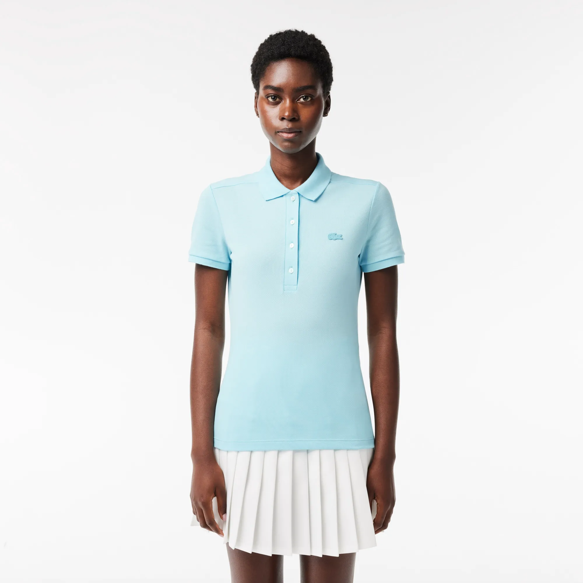 Женское поло Lacoste Slim Fit из эластичного хлопка, голубой, арт. PF5462