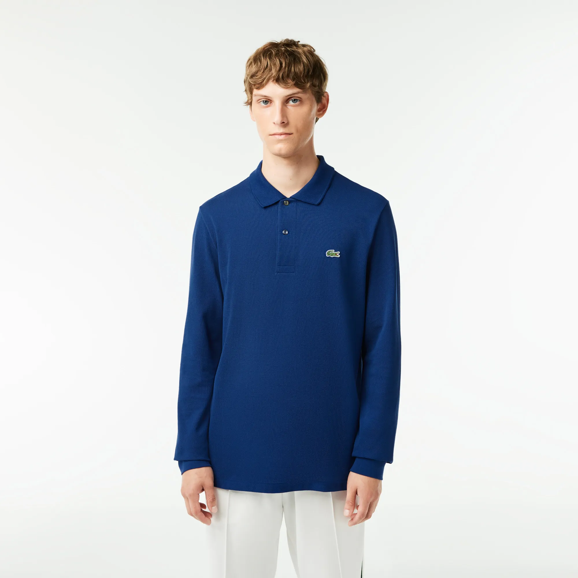Мужское поло Lacoste L.12.21 Classic Fit с длинным рукавом, синий, арт. L1312