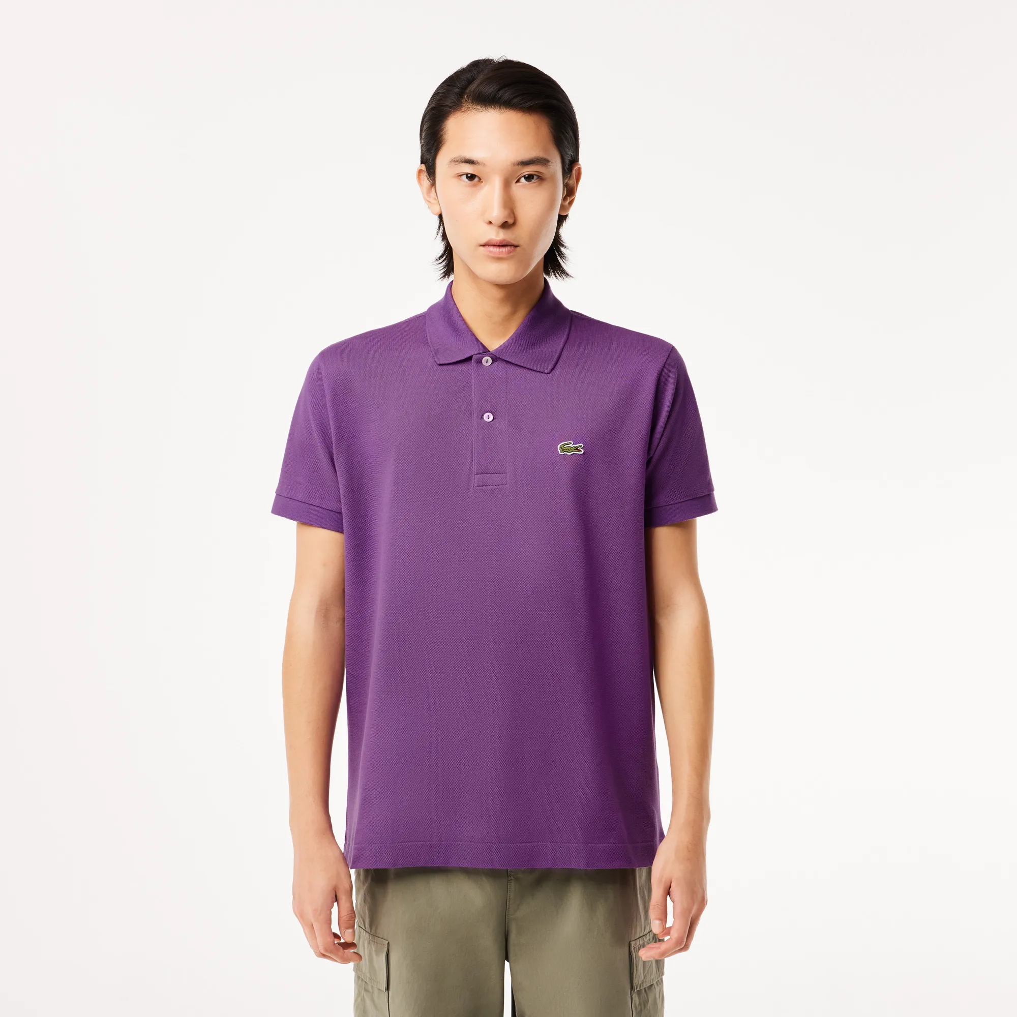 Мужское поло Lacoste L1212 Classic Fit, фиолетовый, арт. L1212