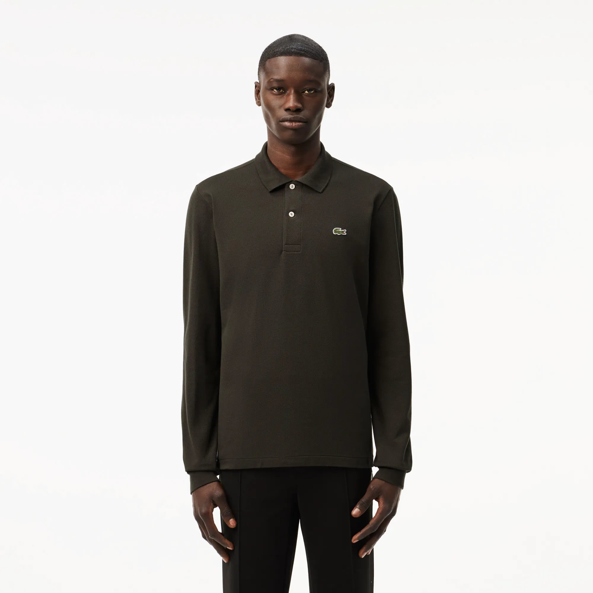 Мужское поло Lacoste L.12.21 Classic Fit с длинным рукавом, хаки, арт. L1312