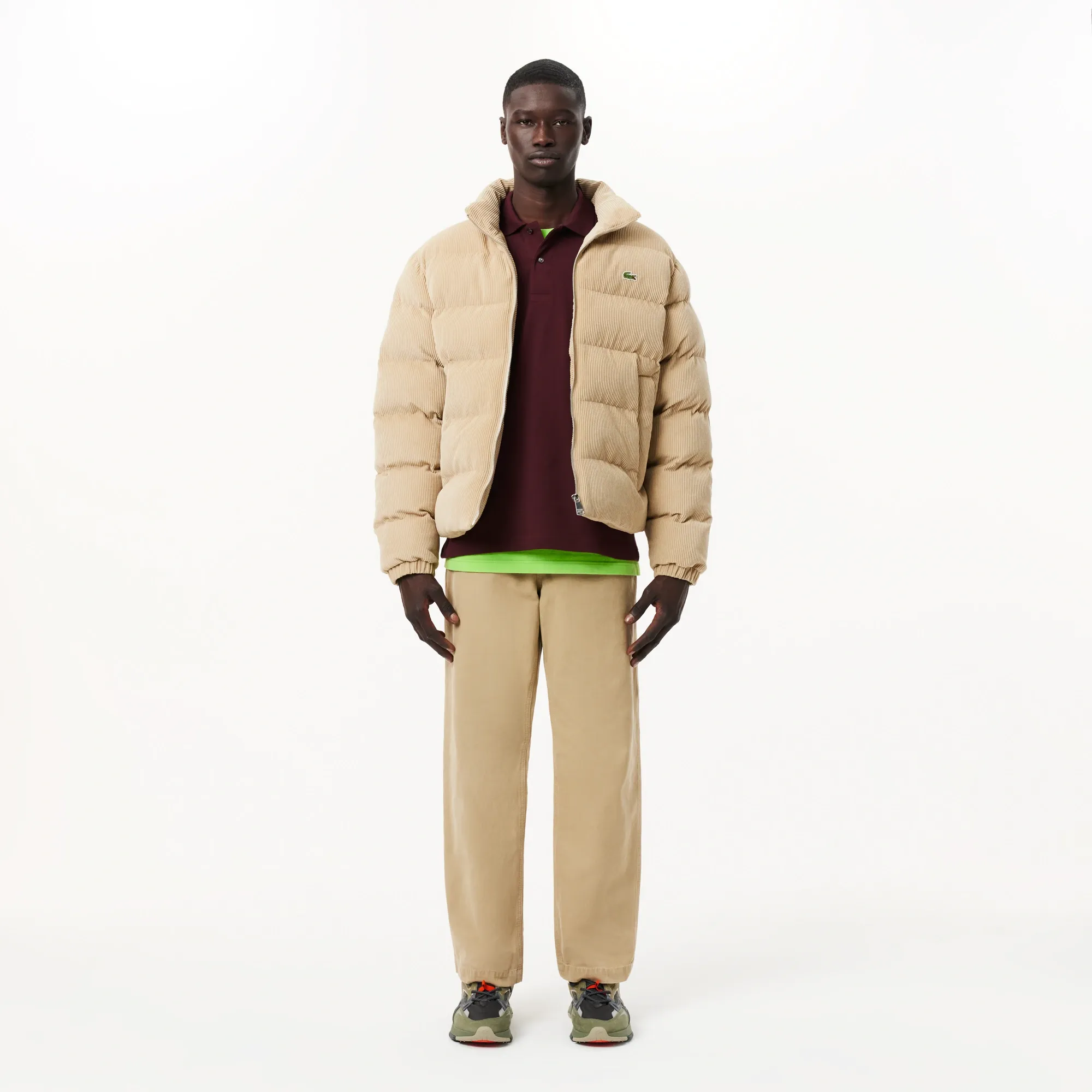 Мужское поло Lacoste Classic Fit с длинным рукавом, бордовый, арт. L1312