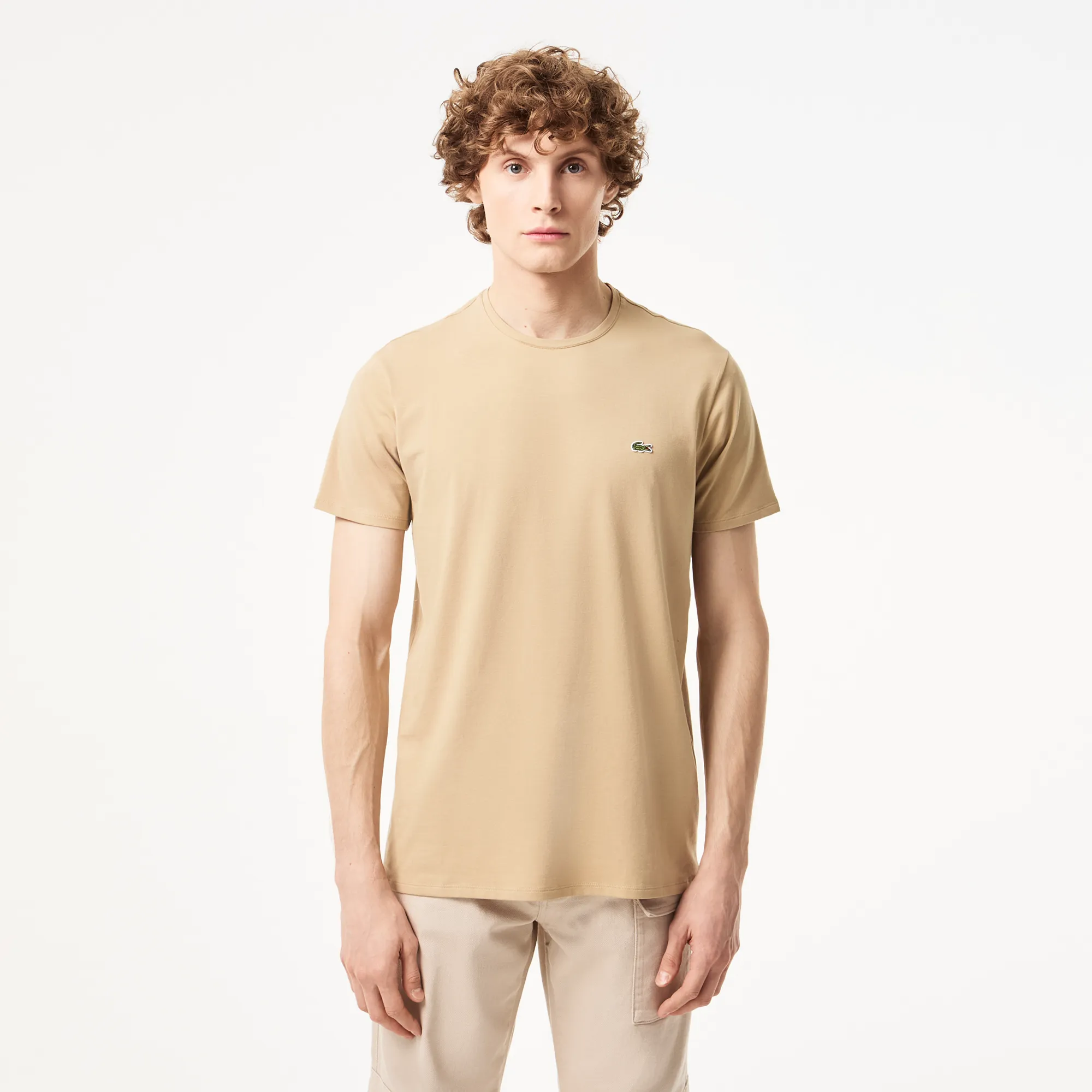 Мужская футболка Lacoste Slim Fit, бежевый, арт. TH0998