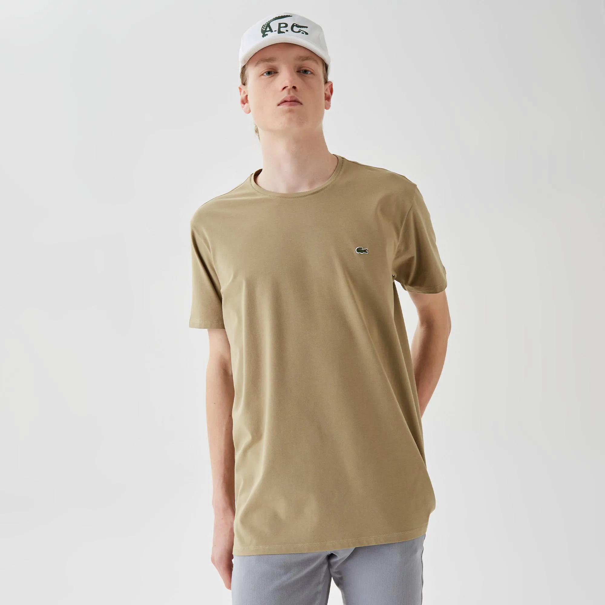 Мужская футболка Lacoste Slim Fit, бежевый, арт. TH0998