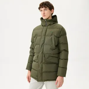 Мужская удлинённая куртка Lacoste с капюшоном, зеленый, арт. BH2308