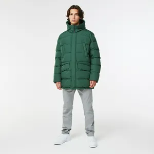 Мужская удлинённая куртка Lacoste с капюшоном, зеленый, арт. BH2308