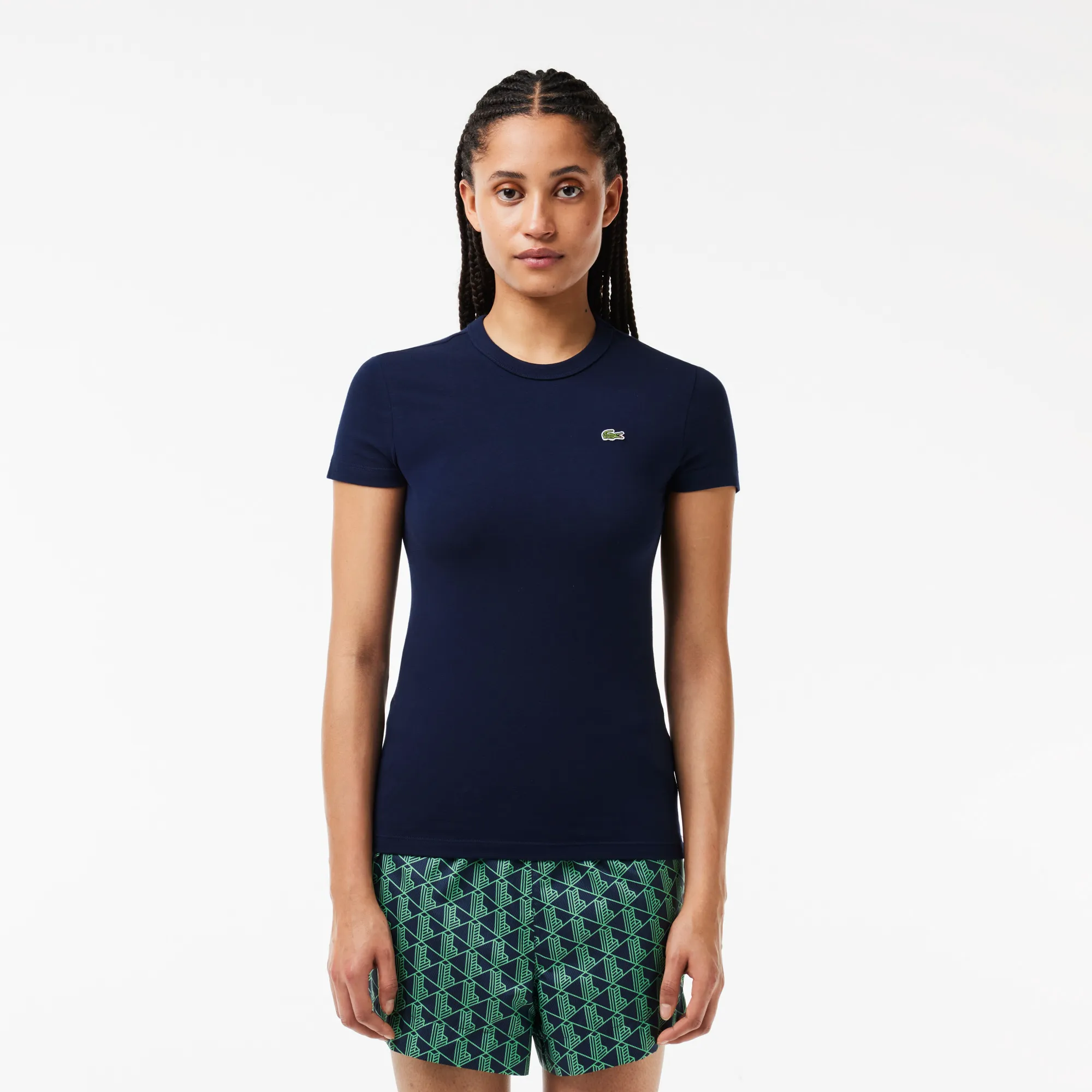 Женская хлопковая футболка Lacoste Relaxed Fit, синий, арт. TF7218
