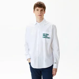 Мужская рубашка Lacoste Loose Fit с принтом, белый, арт. CH0418