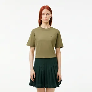 Женская футболка Lacoste Loose Fit из мягкого хлопка, хаки, арт. TF7215
