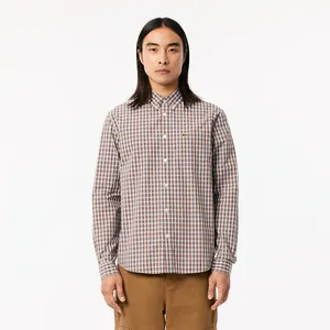 Мужская рубашка Lacoste Regular Fit в клетку, серый, арт. CH6981