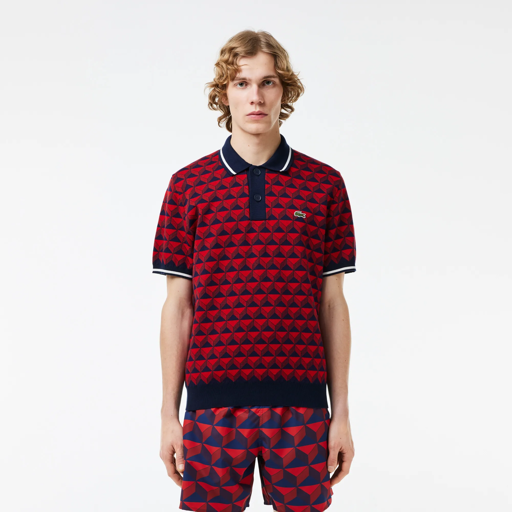 Мужское трикотажное поло Lacoste, красный, арт. AH7672
