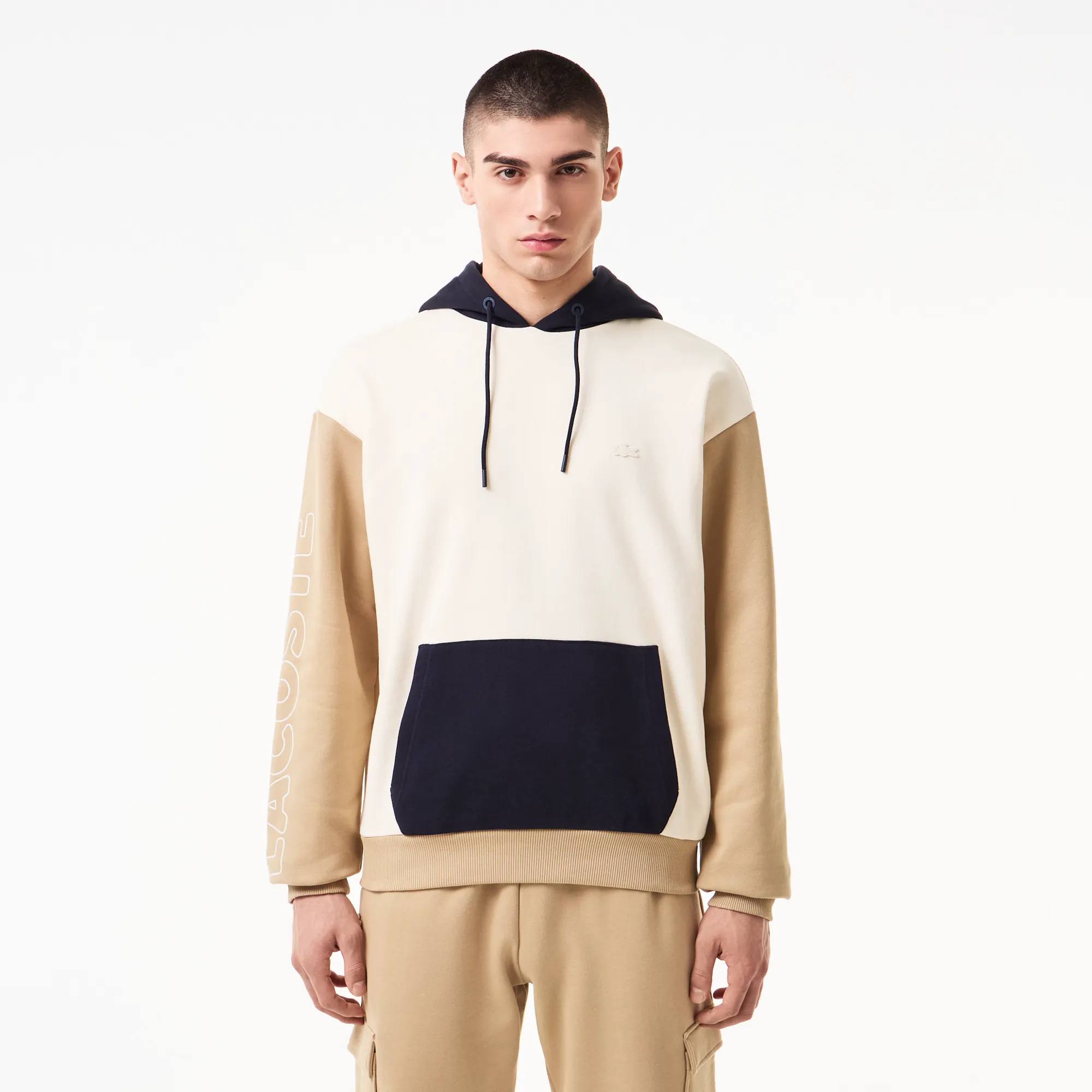 Мужская толстовка Lacoste с капюшоном, бежевый, арт. SH2514